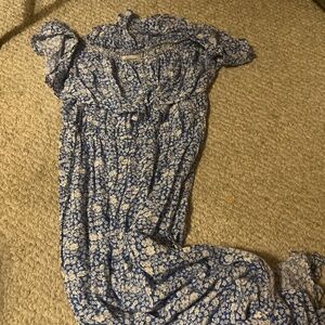 Cooler Blue floral off shoulder dress